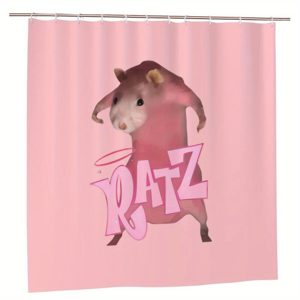 RatZ Whimsy Shower Curtain - Cute Mouse Character Wall Hanging In Living Room, Bedroom Decoration - Playful Home Decor