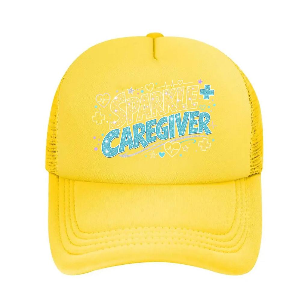 Glitter Nurse Hero Typography Burst Mesh Baseball Cap Hip Hop