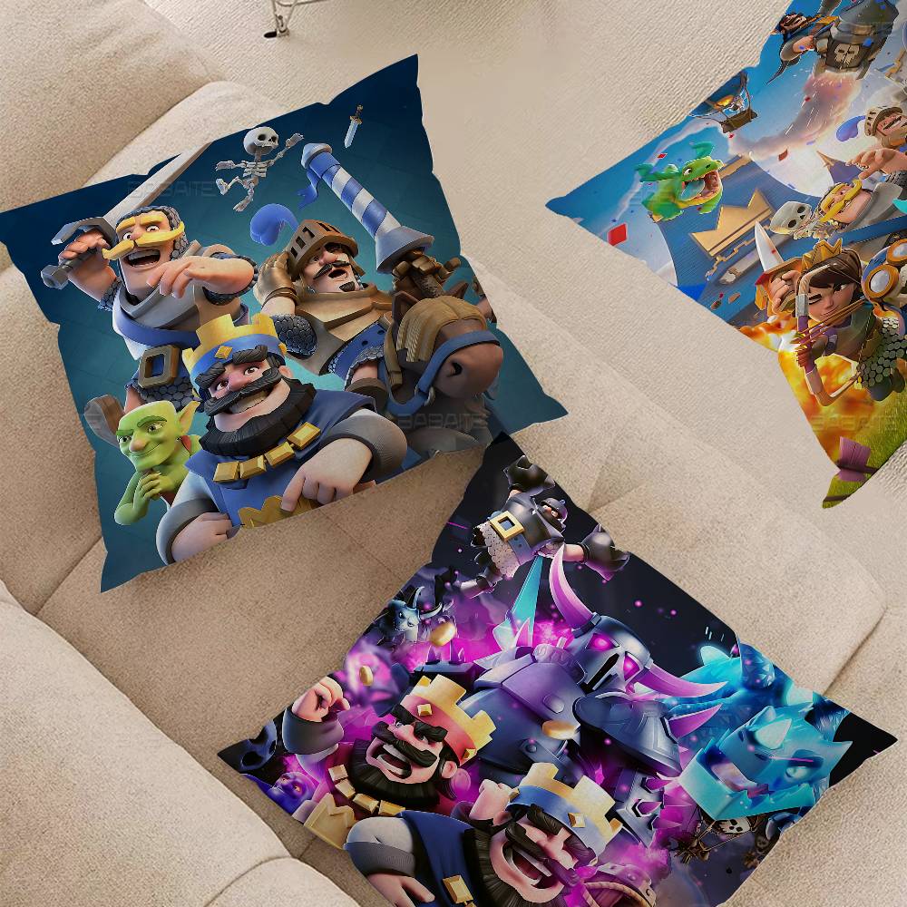 Card Games C-Clash R-Royale Real-Time Strategy Pillow Anime Pillow Sofa Bed Head Pillow Cover Cushion Cover 45X45 Cm Fashion