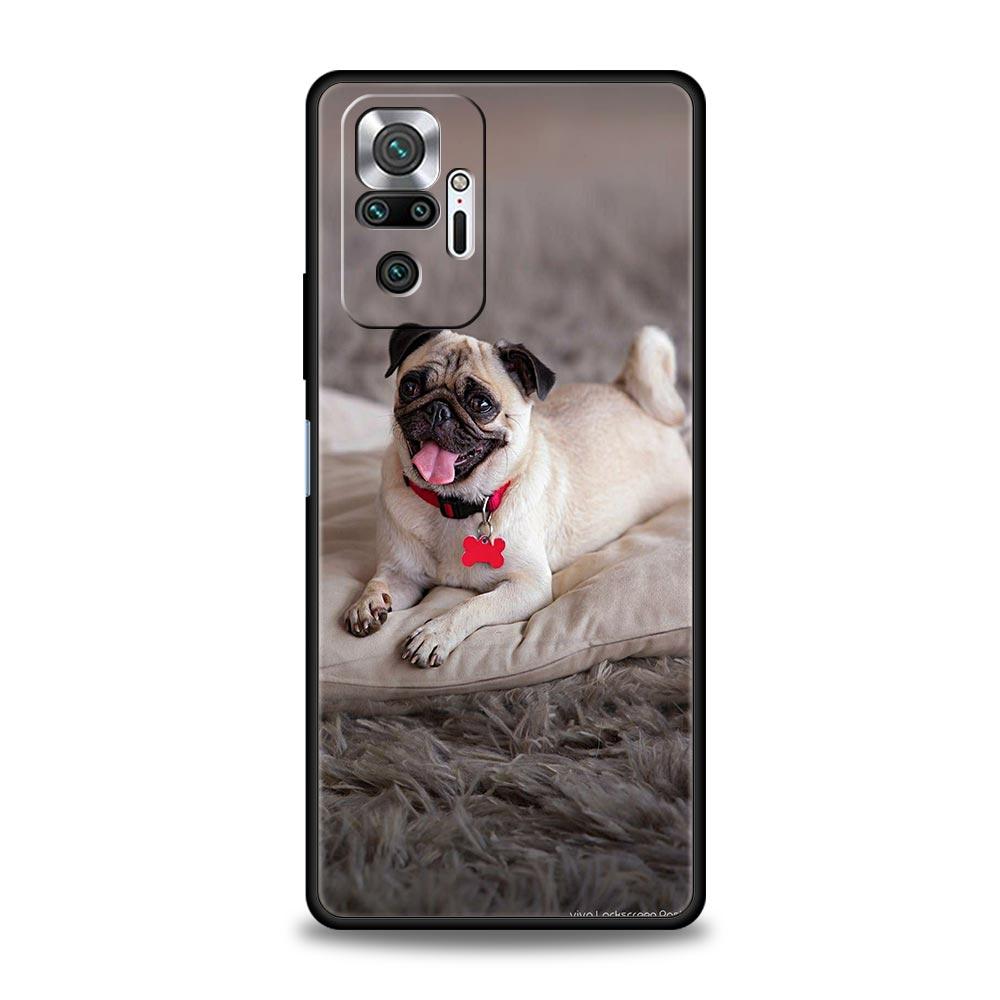 Чехол для телефона для Xiaomi Redmi Note 14 13 12 5G 11 10 Pro Plus 4G 9S 9 14C 13C 12C 10C 9C 9A Мягкий ТПУ Чехол Милый Мопс Собака