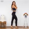 Shascullfites Shaper Set Black Cotton Zipper Shaper Push Up Top High Waist Thicker Butt Lift Leggings Women's Suit