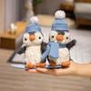 Penguin Scarf Hat Plush Toy Cartoon Stuffed Doll Animal Bedroom Decoration Gift