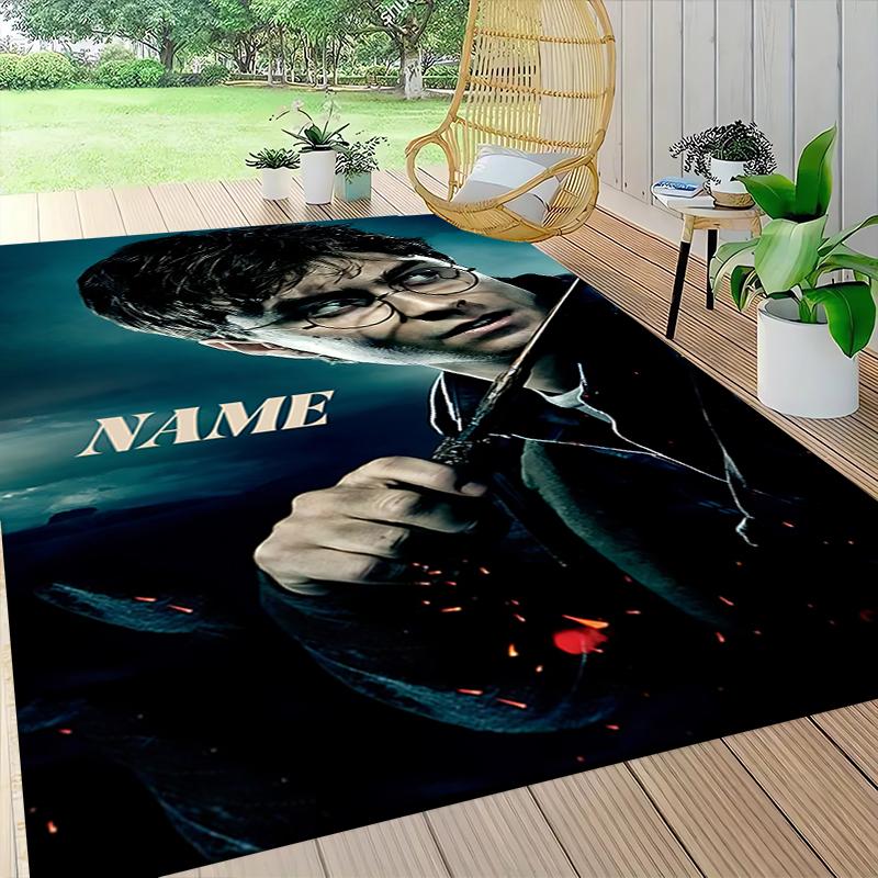Custom Name Harry Potter Magic Train Carpet Rug Customizable Soft Washable Anti-Slip Home Living Room Sofa Mats Personalized Rug. 090974
