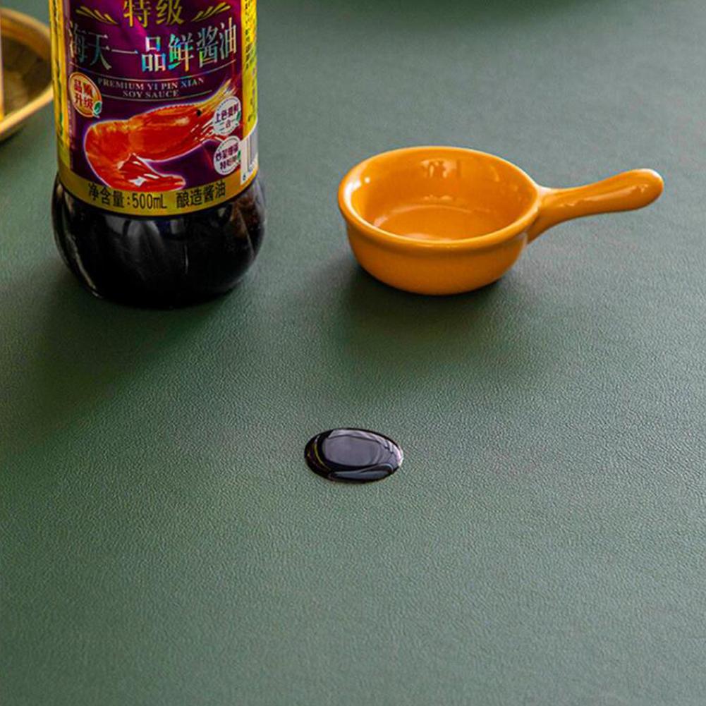60*120cm Pvc Double-sided Leather Waterproof Table Mat Oil-proof Wash-free Solid Color Table Mat