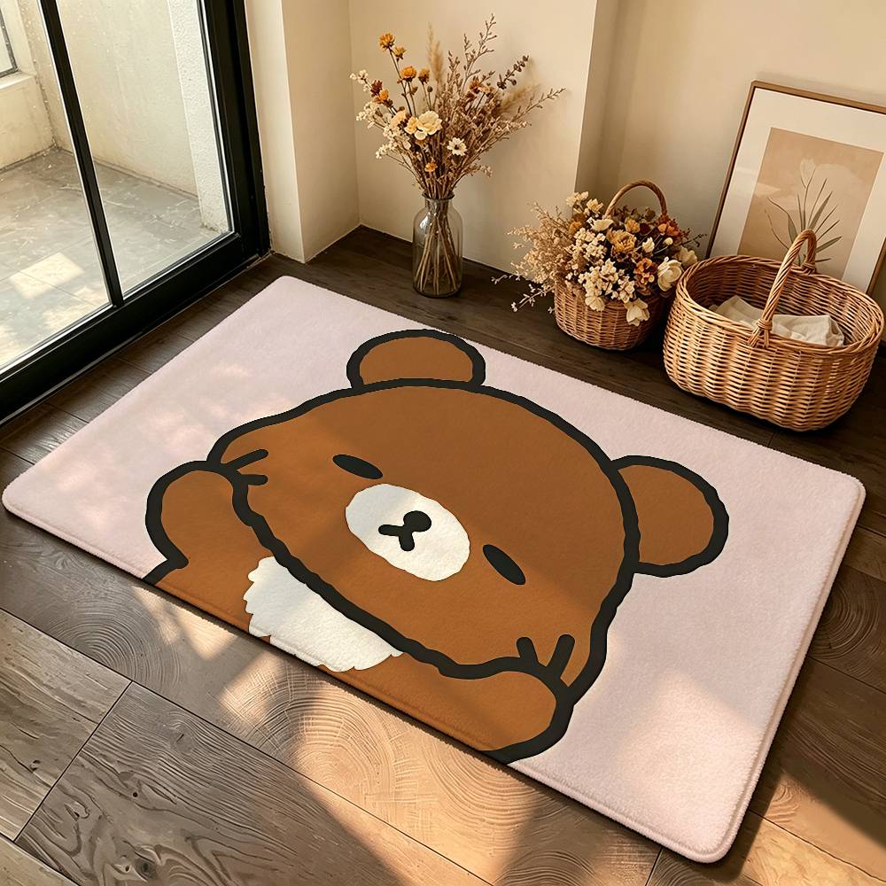Cartoon-N-rIlakkumas Kawaii Carpet Bathroom Anti-slip Mat Door Mat Home Decoration Mat Entrance Door Mat Scratch-resistant Door