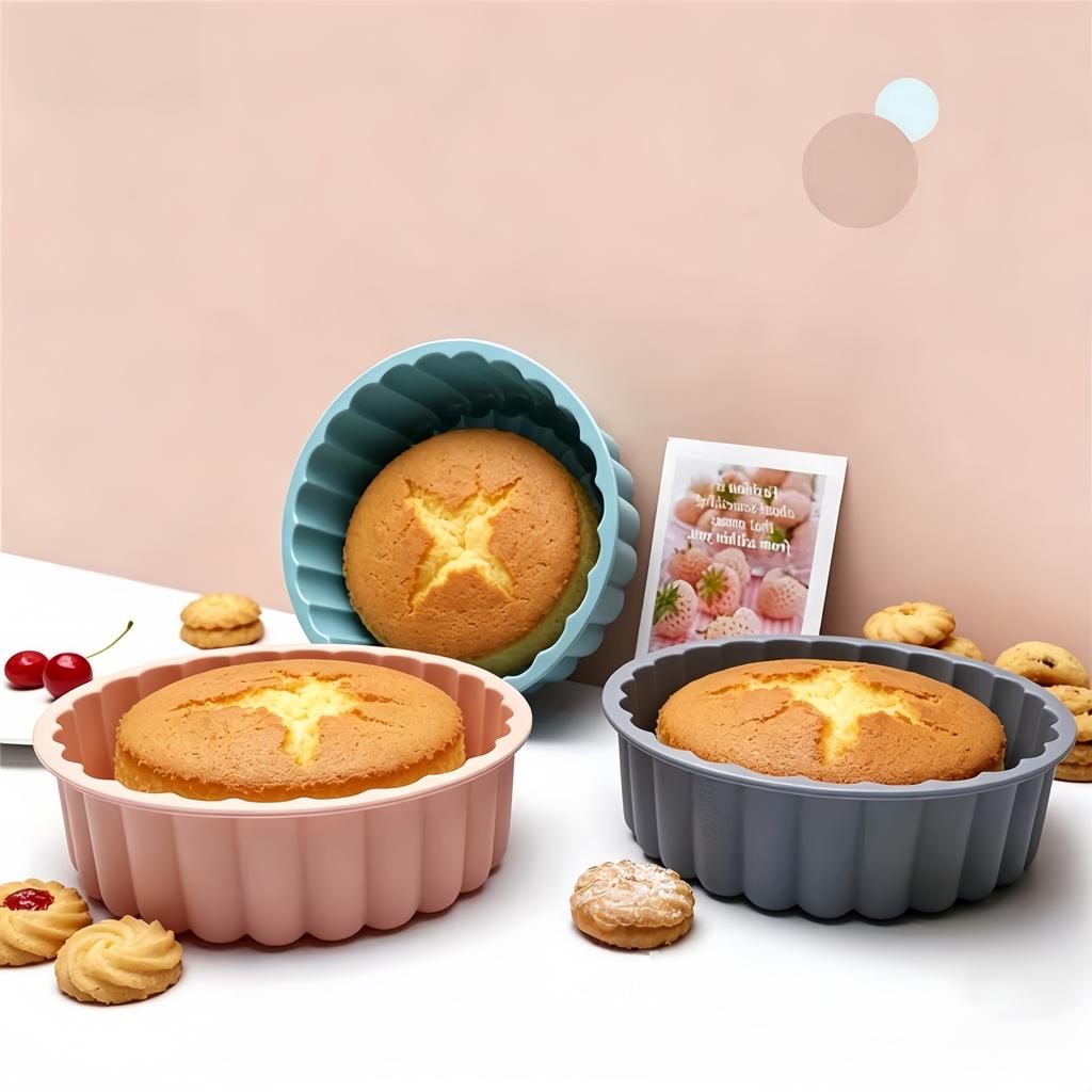 Silicone Cake Mould Sunflower Shape Non-stick Reusable Round Cake Bread Pie Mould Used for Chocolate Cake Pie Bread Baking