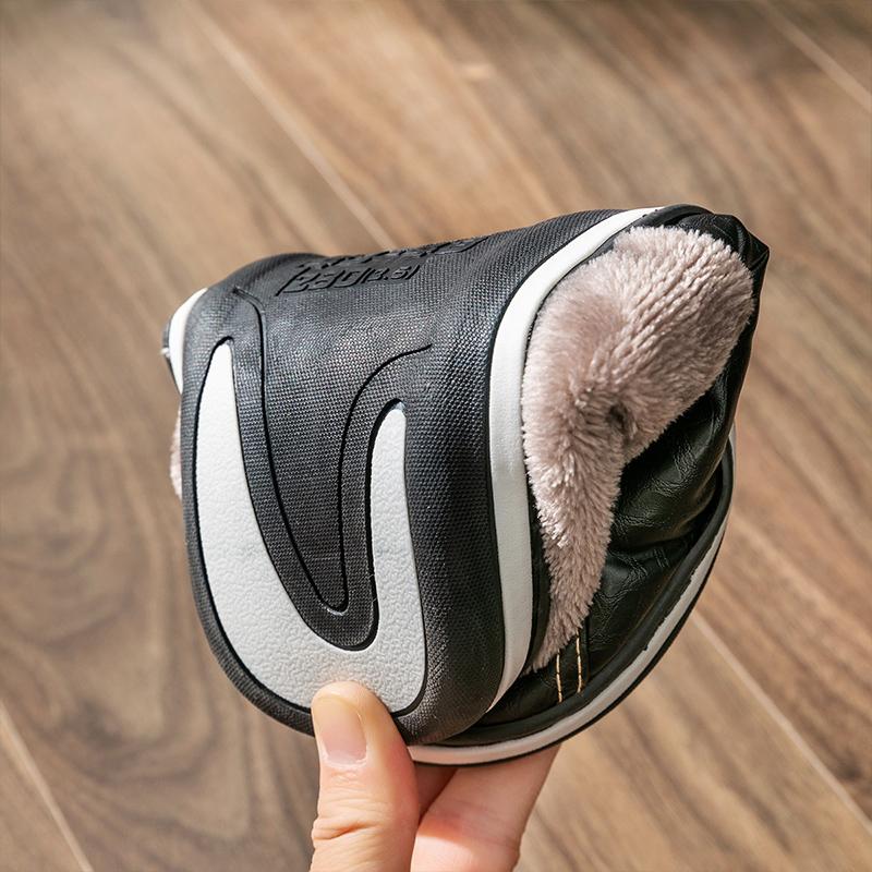 Удобные мужские домашние тапочки с эффектом памяти для дома. Теплые зимой, мягкие и с плюшевой подкладкой.