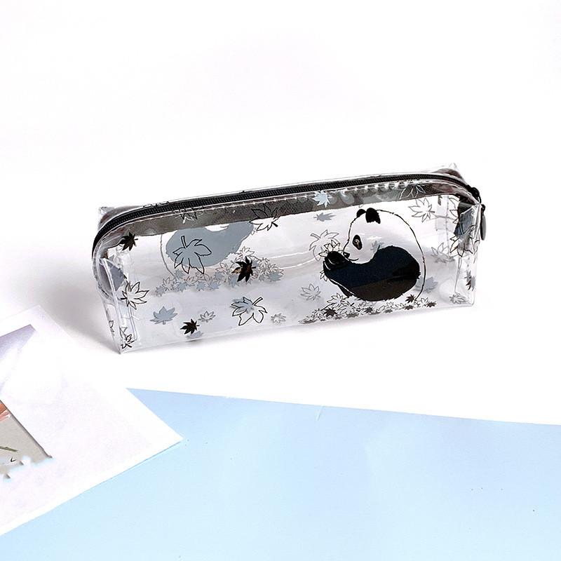 Transparent Zipper Pencil Case Pen Bag Cosmetic Makeup Pouch Sundries Organizers Stationery Gifts School Supplies