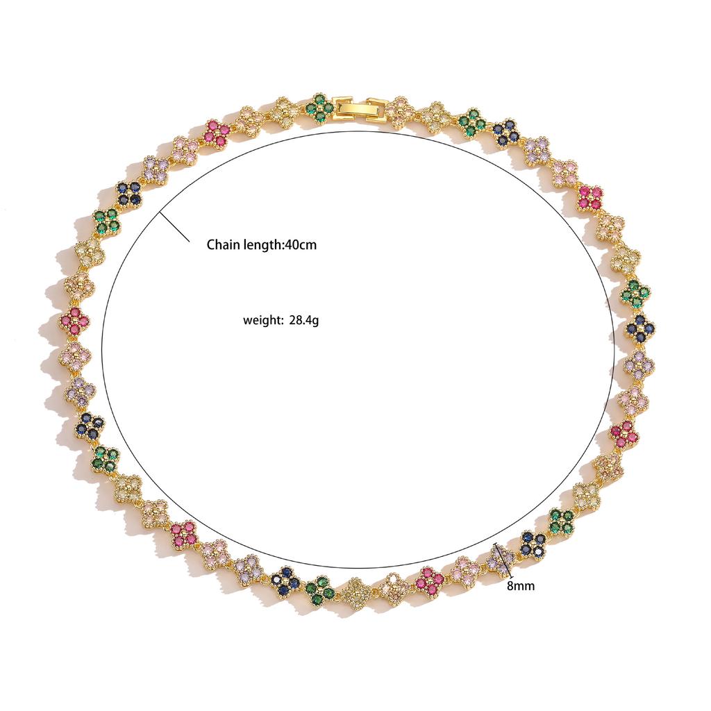 ZAKOL Korean Fashion Random Colorful Zircon Flower Plant Bracelets For Women Dopamine Girls Jewelry Party Accessories