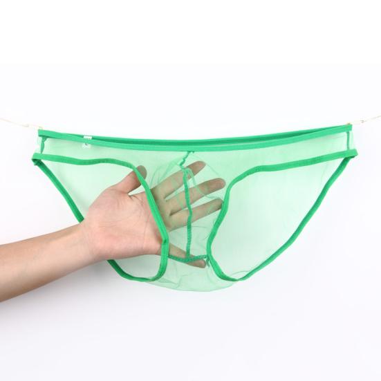 Мужские сексуальные прозрачные сетчатые однотонные трусы-стринги с Т-образной спинкой и низкой талией