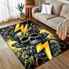 Golden Lightning and Skull Pattern Carpet for Bedroom Living Room Bedside Sofa Floor Mat Modern Home Decor Paly Area Rug