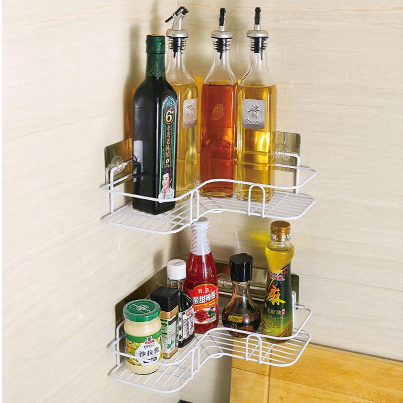 Угловая полка для ванной комнаты Punch-Free, настенное крепление для туалета или общежития