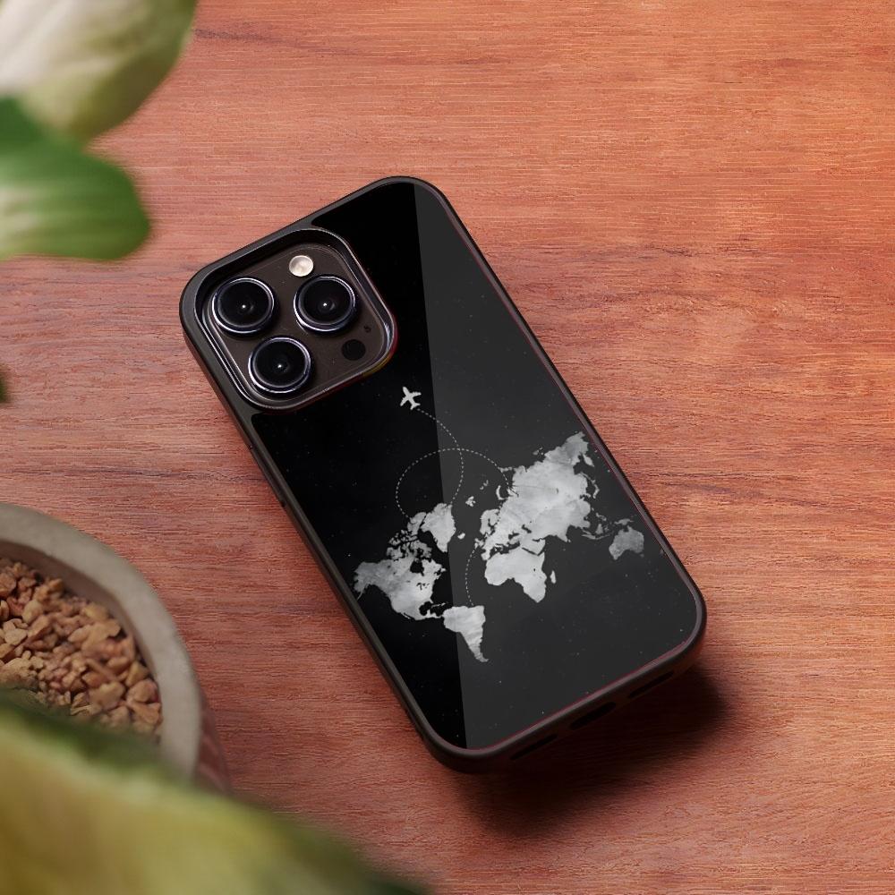 Чехол для телефона с картой мира для Iphone 16 15 14 13 Pro Max 12 11 Mini 7 8 Plus Se Xr X Xs Fundas Shell PC+TPU Чехол