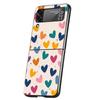 Чехол-сердечко для телефона Samsung Galaxy Z Flip 3 4 5 6 7 Жесткий Черный Складной ПК Для Samsung Z Flip3 Flip4 Flip5 Чехол