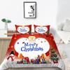 3D Digital Printing Quilt Cover Pillowcase Three-Piece Christmas Gift Polyester