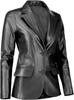 Lambskin Leather Handmade Classic Stylish Women Blazer Black Two- Button Genuine