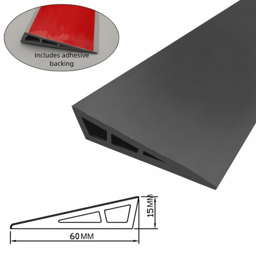 Пороговые пандусы для перехода с ковра на плитку 60 см Самоклеящиеся Пандусы для инвалидных колясок Износостойкая Мягкая полоса для перехода пола Бытовая