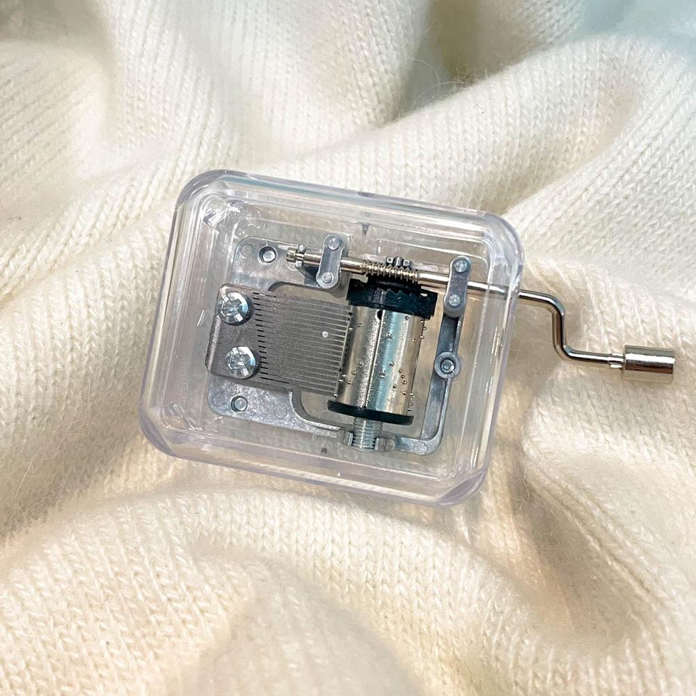 Transparent Mini Hand Cranking Music Box Acrylic Craft Acrylic Creative Crafts Ornaments  Children