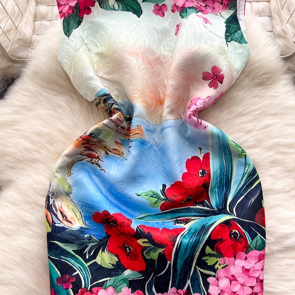 Летние женские брендовые дизайнерские принты на подиуме элегантные мини-короткие платья без рукавов для вечеринок