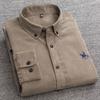 Men's Long-Sleeve Corduroy Shirt - 100% Cotton, Casual Fit, Plus Size, Ideal for Autumn & Winter