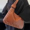 Autumn and Winter Niche High-value Underarm Bag Women's Casual Dumpling Bag Fashion Tote Bag Rivet Commuter Messenger Shoulder Bag