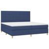 VidaXL Slat Bed Base with Mattress and LEDs, Upholstered Bed with Headboard, Double Bed, Adult Bedroom Bed, 3135467