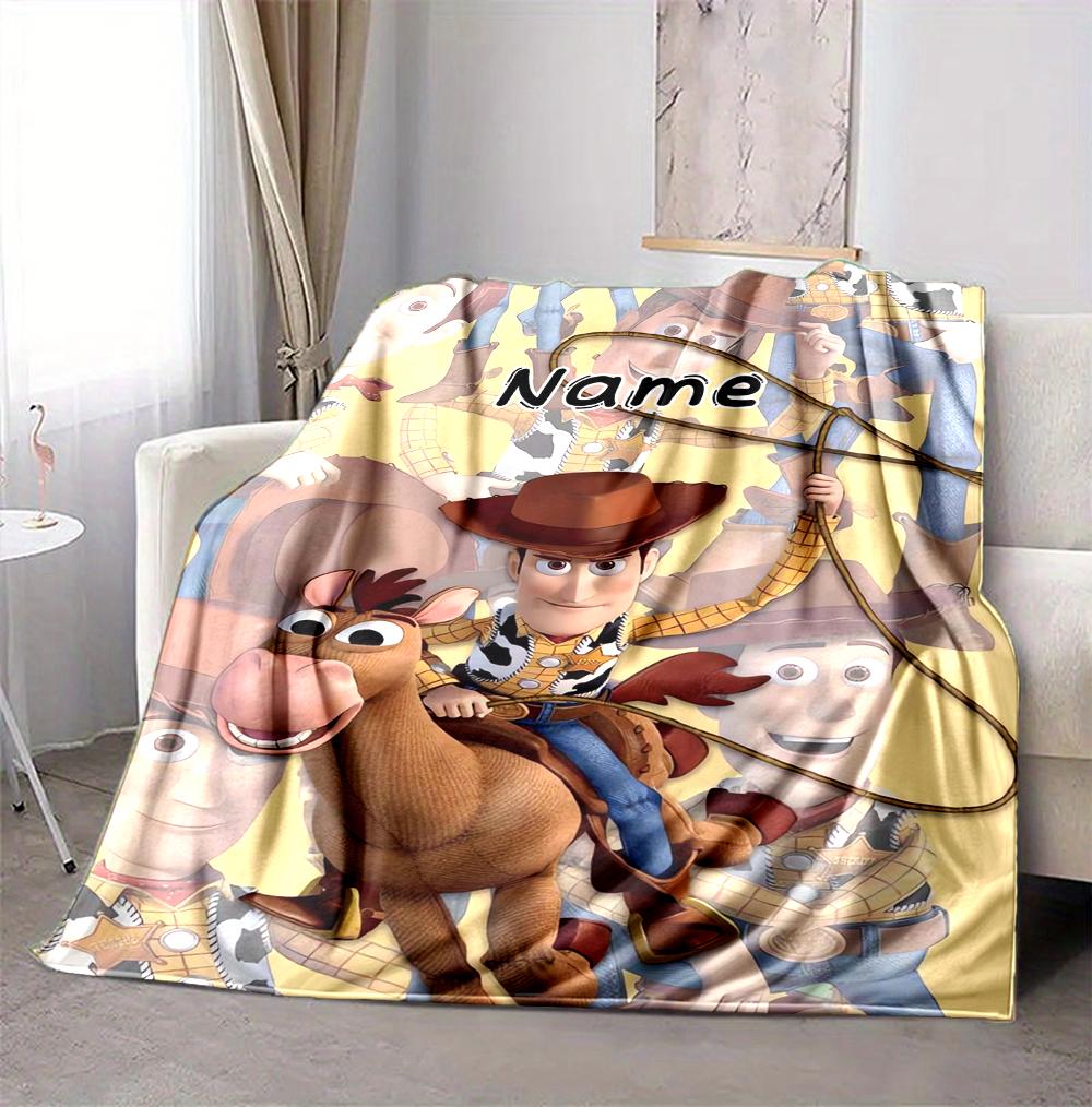 Custom Name Toy Story Flannel Blanket Throw Blanket Soft Warm Sofa Bed home Decor Unique Gift