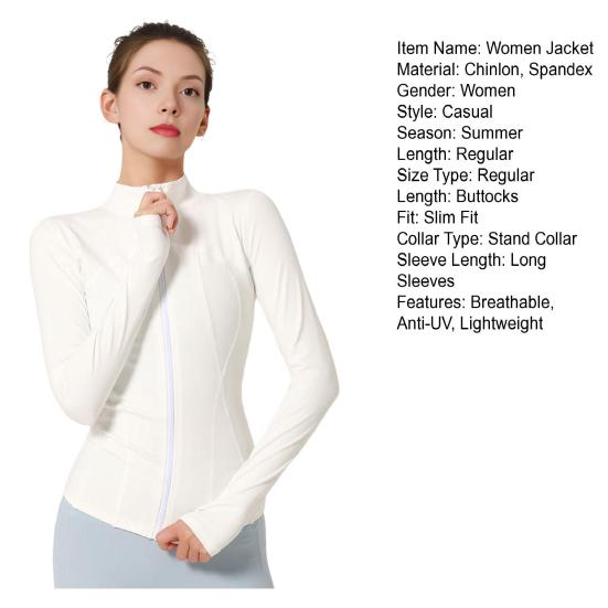 Женская летняя куртка с защитой от солнца, дышащая, с защитой от УФ-лучей, рубашка с длинными рукавами, легкий топ на молнии для активного отдыха, йоги, повседневной носки, однотонный