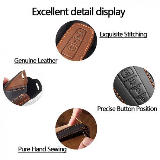 Leather Car Smart Key Fob Case Cover Bag For Toyota Sienna -
