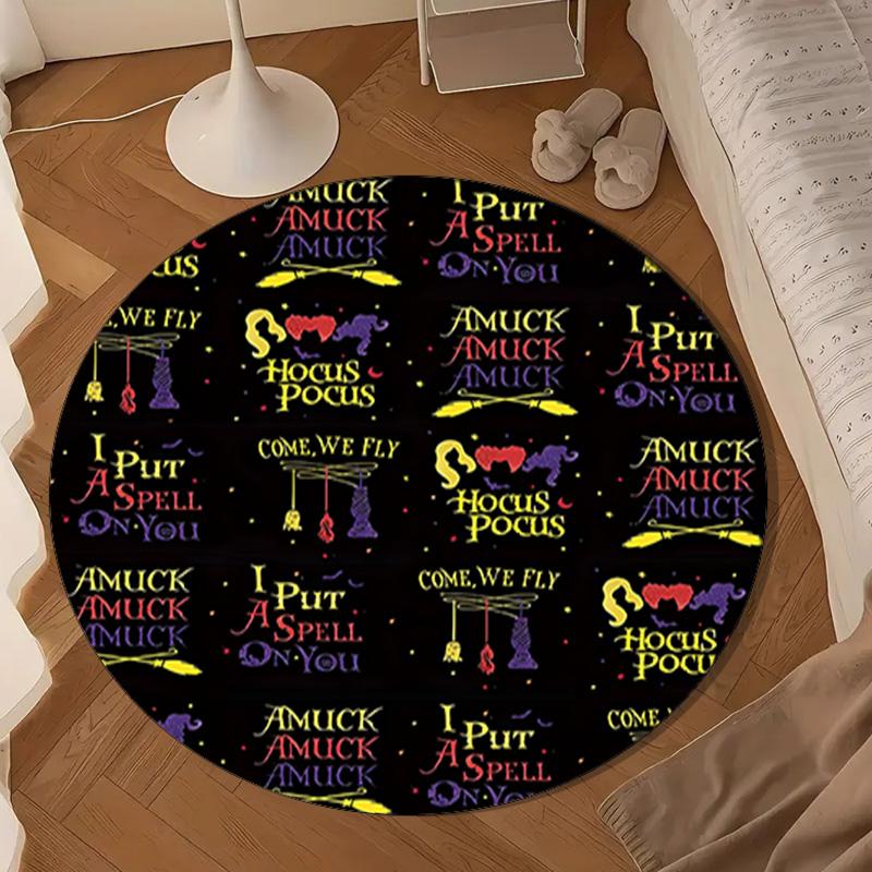 Halloween Horror Witch Round mat, Anti-slip Circle Carpet Chair rug For livingroom,Bedroom, doormat home decor Gift Christmas Gifts