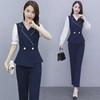 Chic Autumn Two-Piece Western Suits: Fashionable Long-Sleeve Professional Attire with a Goddess Appeal.