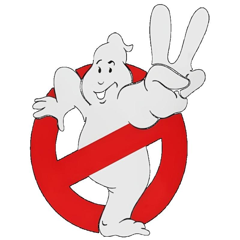 Черная футболка с логотипом «Охотники за привидениями» и принтом знака мира для повседневной носки