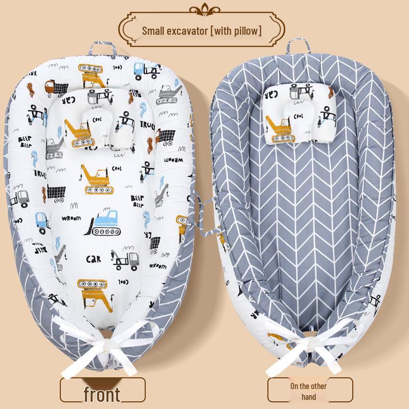 Подушка для младенца из чистого хлопка, портативная, противодавящая, и гнездо для кроватки