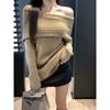 Elegant Sexy Slash Neck Pullover Sweater For Women Autumn Winter Loose Knitted Jumpers Tops Office Ladies Fashion Casual Sweet Sweaters Clothing 30987