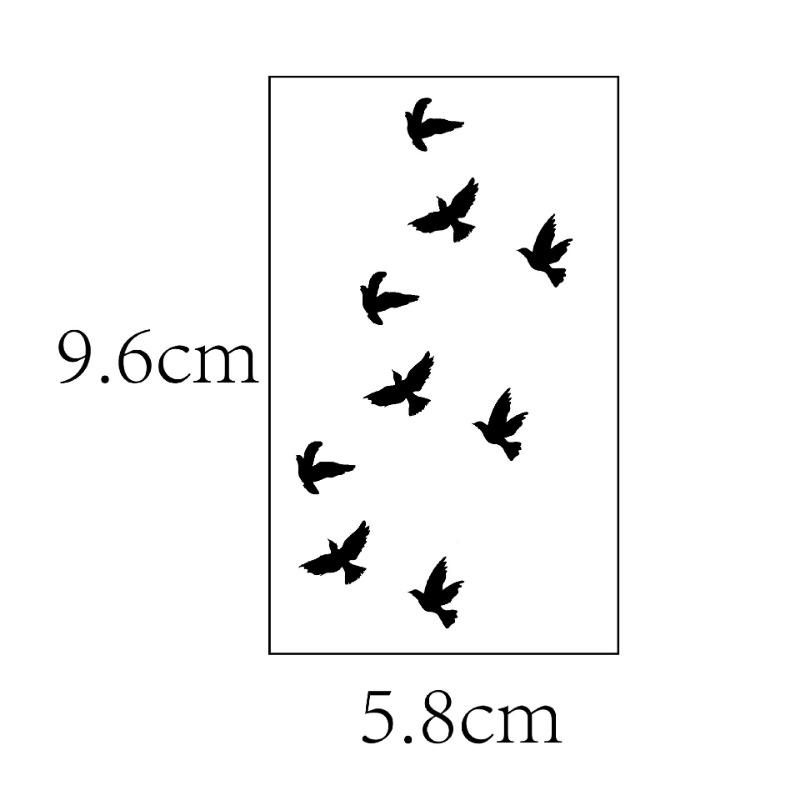 5/10pcs/lot Women Sexy Finger Wrist Flash Fake Tattoo Stickers Liberty Small Birds Fly Design Waterproof Temporary Sticker