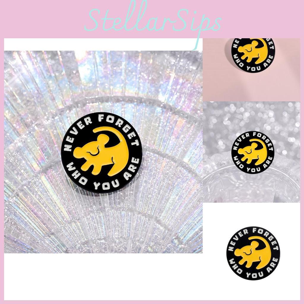 Charming Geometric Round Never Forget Who You Are Decorative Metal Brooch With Cartoon Dog