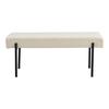 Banc en polyester pierre avec pieds noirs 100 x 36 x 42,5 cm