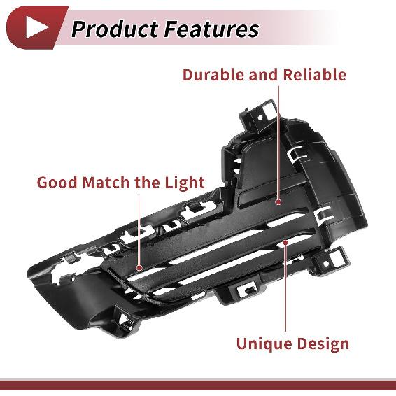 Fog Light Grill Front Lower Bumper Fog Light Cover Inserts for BMW X5 2014-2018 ABS No.51117307993 Black