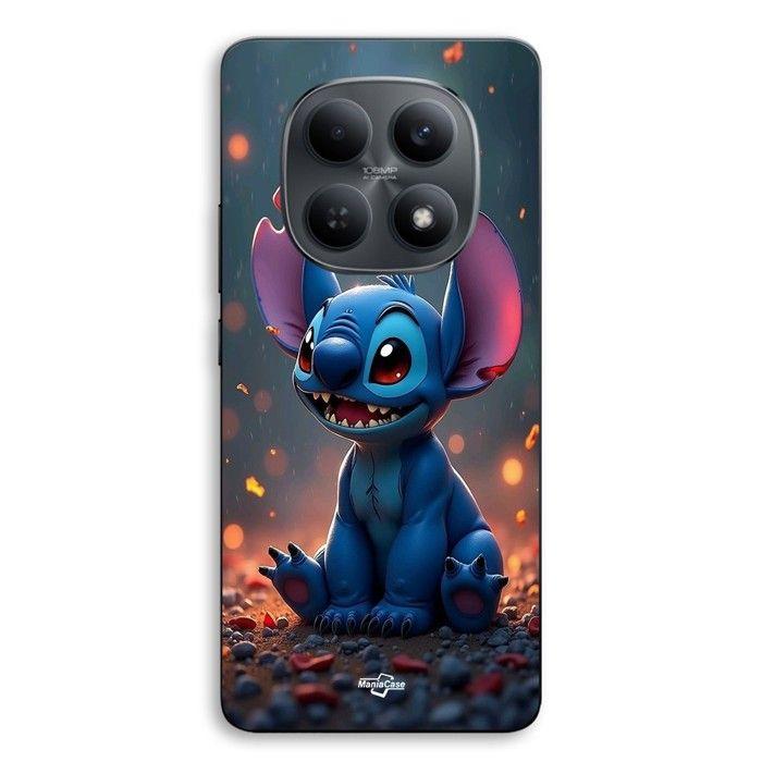 Coque téléphone - MANIACASE - Xiaomi Redmi Note 15 5G - Silicone TPU - Stitch 3D mignon - Noir