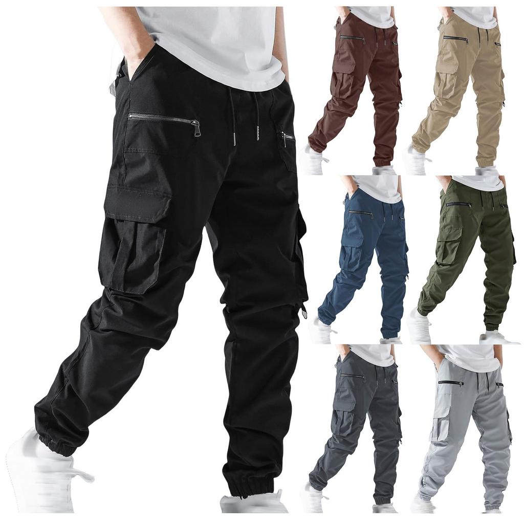 Men's Casual Workwear Pants, Multi-pocket Loose Casual Pants, Long Pants