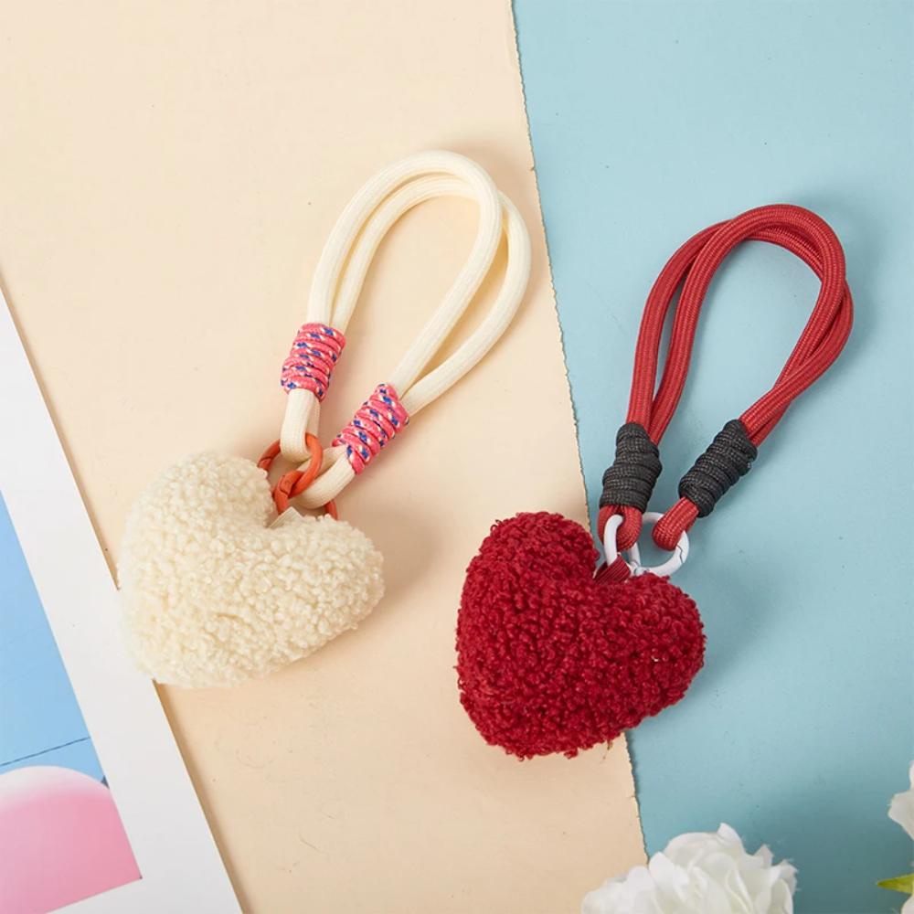 Плюшевый ремешок для телефона Красочные сумки Плетеный шнурок Милые подвесные аксессуары