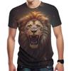 Летний топ с круглым вырезом и 3D-принтом в виде льва, модная повседневная мужская футболка с коротким рукавом