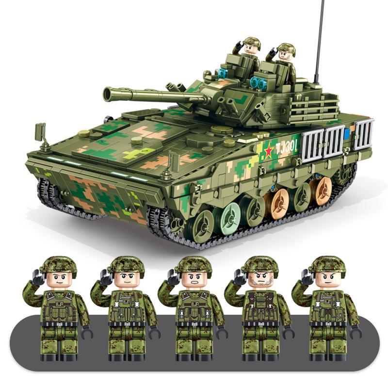 Cross-Compatible Lego WW2 Tiger T28 Heavy Battle Tank Fighter Building Blocks for Kids