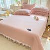 Хлопок стиранный хлопок покрывало однотонное принцесса кружево покрывало бытовое татами простыня летнее чистый хлопок стеганое канговое покрывало