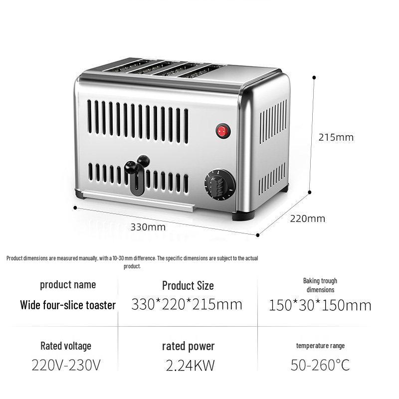 Naisiduo Commercial Toaster: 4- or 6-Slice with Bun and Meat Roasting Options
