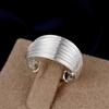 925 Sterling Silver Open Ring Ins Minimalist Multi -Layer Weaving Lines Finger Ring For Women Statement Adjustable Ring