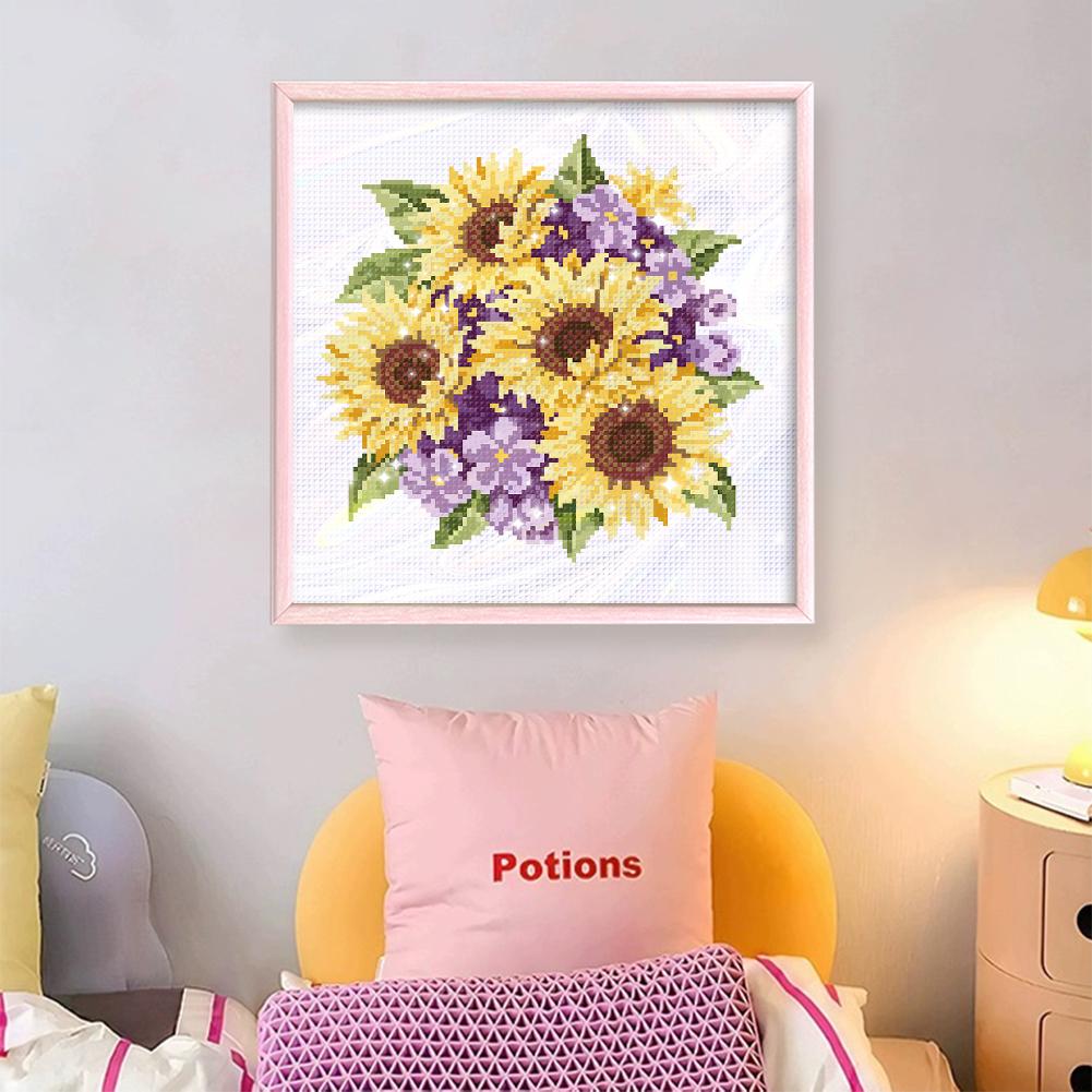 Частичная вышивка бисером печатный 9CT цветок вышивка крестом набор для домашнего искусства #