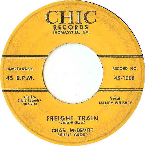 7-дюймовая пластинка CHAS. MCDEVITT SKIFFLE GROUP Freight Train 451008 CHIC 1957 США Рок Б/у