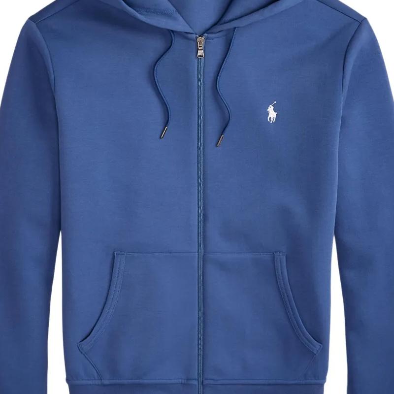 Polo Ralph Lauren Свитер-толстовка с капюшоном, однотонный, с длинным рукавом, на молнии, с животным принтом, мужской, синий 710881517-087