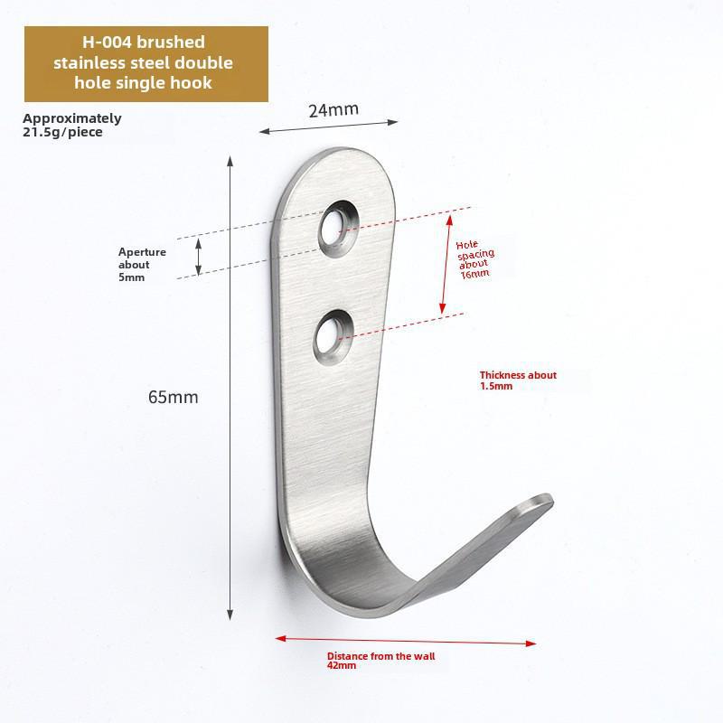 Black Stainless Steel Wall-Mounted Clothes Hook for Bathroom, Kitchen, or Door